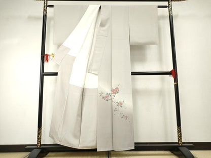 平和屋着物●京加賀友禅　百貫達雄　色留袖　枝花文　暈し染め　正絹　逸品　AABF1039cs