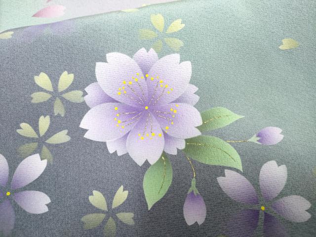 平和屋着物●豪華振袖　舞花文　暈し染め　ロング丈　正絹　逸品　AABF1040cs