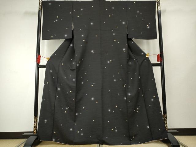 平和屋着物▽上質な小紋　単衣　雪輪文　蛍暈し　ほてい屋扱い　正絹　逸品　DAAV5412az 平和屋着物▽上質な小紋 単衣 草花文 蛍暈し 金彩 正絹 逸品