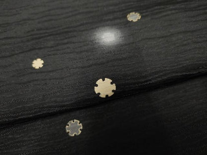 平和屋着物●上質な小紋　ほたる暈し　雪輪文　黒地　金彩　正絹　逸品　AABF1047cs