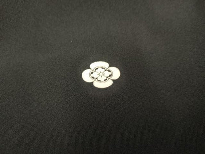 平和屋着物●本加賀友禅作家　鶴見保次　黒留袖　花鳥文　正絹　逸品　AABF1048cs