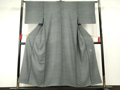 平和屋着物●江戸小紋　草木染　鮫小紋柄　黒地　さが美扱い　正絹　逸品　AABF1054cs