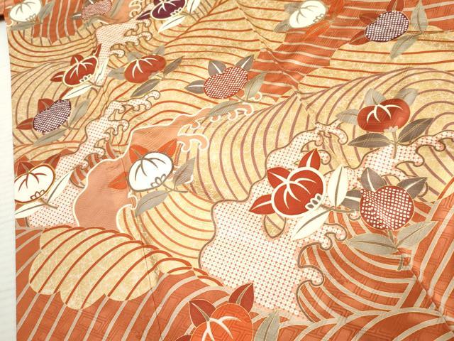 平和屋着物○十日町老舗ブランド 吉澤友禅 吾妻徳穂 振袖 駒刺繍 立波