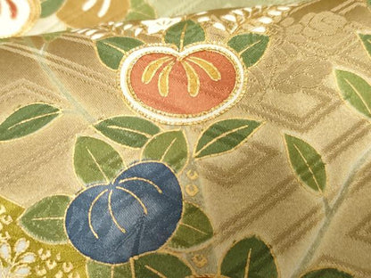 平和屋着物●豪華振袖　駒刺繍　橘　暈し染め　金彩　正絹　逸品　AABF1061cs