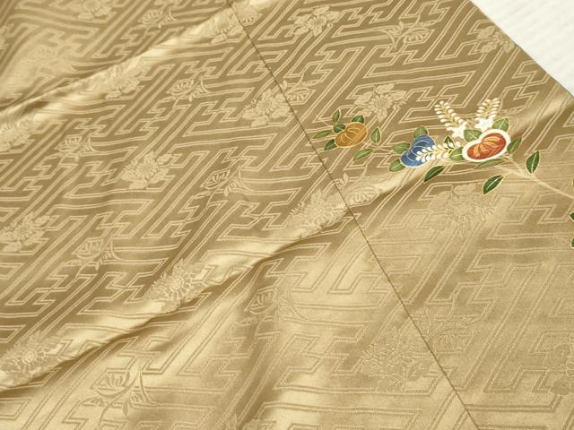 平和屋着物●豪華振袖　駒刺繍　橘　暈し染め　金彩　正絹　逸品　DABC3586az 平和屋着物○豪華振袖 駒刺繍 橘 暈し染め 金彩 正絹 逸品 AABF1061cs
