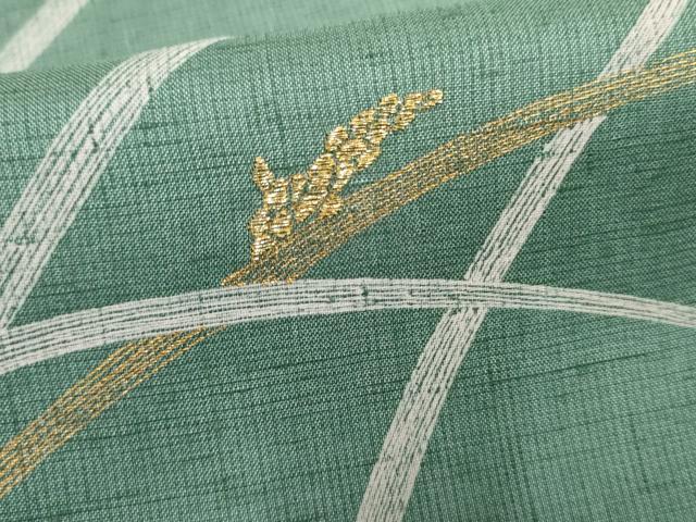 平和屋着物●訪問着　紬地　刺繍　稲穂　金糸　正絹　逸品　未使用　AABF1064cs 平和屋着物○訪問着 紬地 刺繍 稲穂 金糸 正絹 逸品 未使用 AABF1064cs