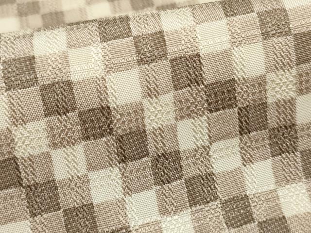 平和屋着物●訪問着　お召地　市松横段文　正絹　逸品　AABF1067cs