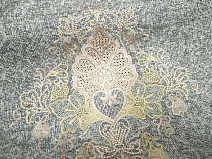 平和屋着物●本場大島紬　訪問着　中国三大刺繍　汕頭刺繍　スワトウ刺繍　羽風　京仙頭　藤絹織物謹製　証紙付き　正絹　逸品　AABF1068cs