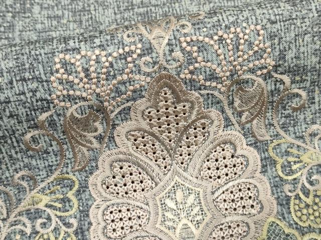 平和屋着物●本場大島紬　訪問着　中国三大刺繍　汕頭刺繍　スワトウ刺繍　羽風　京仙頭　藤絹織物謹製　証紙付き　正絹　逸品　AABF1068cs