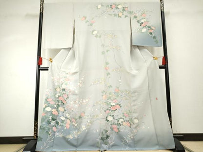 平和屋着物●訪問着　友禅　作家物　茂樹　枝花文　暈し染め　正絹　逸品　AABF1069cs