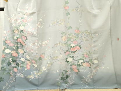 平和屋着物●訪問着　友禅　作家物　茂樹　枝花文　暈し染め　正絹　逸品　AABF1069cs