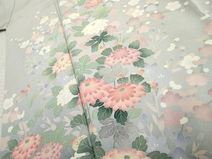 平和屋着物●訪問着　友禅　作家物　茂樹　枝花文　暈し染め　正絹　逸品　AABF1069cs