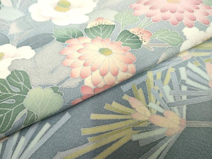 平和屋着物●訪問着　友禅　作家物　茂樹　枝花文　暈し染め　正絹　逸品　AABF1069cs