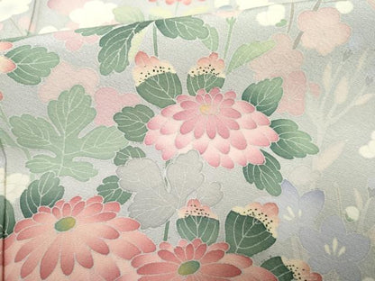 平和屋着物●訪問着　友禅　作家物　茂樹　枝花文　暈し染め　正絹　逸品　AABF1069cs
