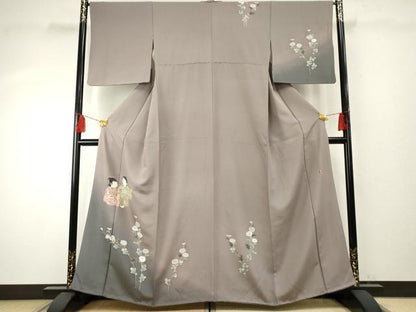 平和屋着物●十日町友禅作家　関口遼一　訪問着　童子に枝花　暈し染め　正絹　逸品　AABF1070cs