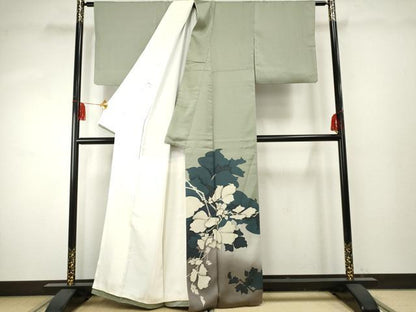 平和屋着物●京の匠日展作家　丹下雄介　色留袖　枝花文　暈し染め　正絹　逸品　AABF1071cs