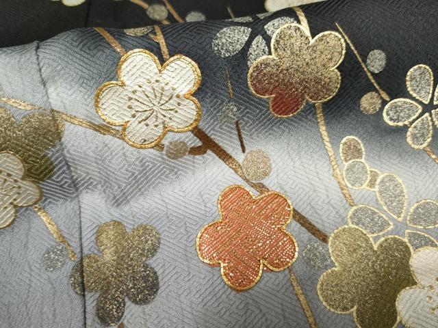 平和屋着物●訪問着　駒刺繍　枝梅文　暈し染め　金糸　金銀彩　正絹　逸品　AABF1072cs