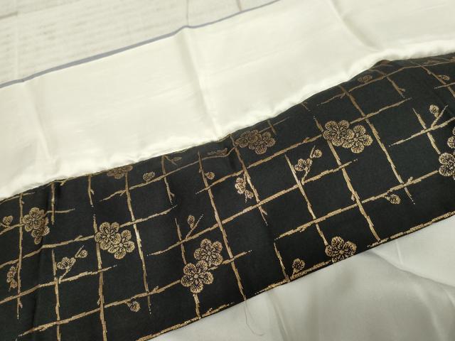 平和屋着物●訪問着　駒刺繍　枝梅文　暈し染め　金糸　金銀彩　正絹　逸品　AABF1072cs