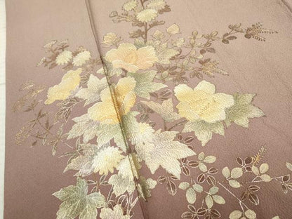平和屋着物●金彩友禅　卓越技能者・名工・和田光正　訪問着　枝花文　暈し染め　金銀彩　正絹　逸品　AABF1075cs