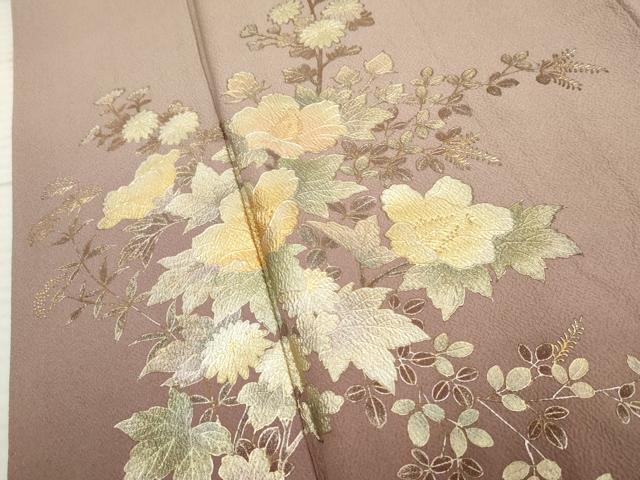 平和屋着物●金彩友禅　卓越技能者・名工・和田光正　訪問着　枝花文　暈し染め　金銀彩　正絹　逸品　AABF1075cs