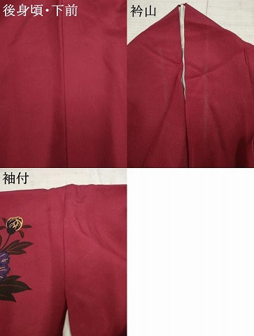 平和屋着物●豪華振袖　草花文　金彩　正絹　逸品　AABF1079cs