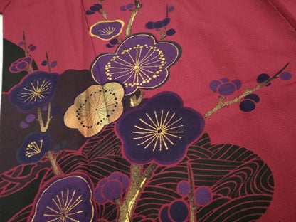 平和屋着物●豪華振袖　草花文　金彩　正絹　逸品　AABF1079cs