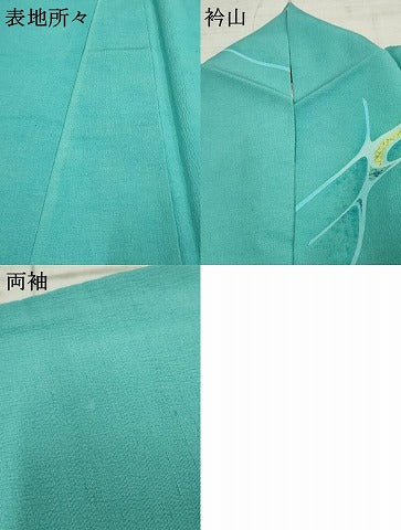 平和屋着物●訪問着　紬地　作家物　稔　ろうけつ染　流水文　正絹　逸品　AABF1080cs