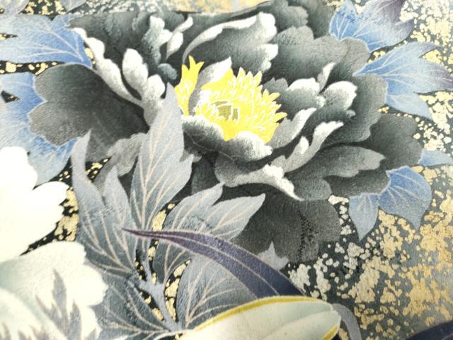 平和屋着物●世界的ファッションデザイナー　山本寛斎　kansaiブランド　振袖　華徒然　草花文　暈し染め　金銀彩　正絹　逸品　AABF1081cs