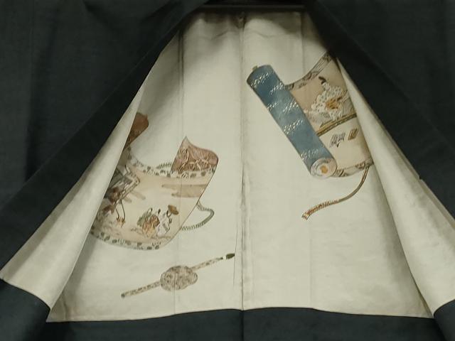 平和屋着物○男性 紬 アンサンブル 色無地 百入茶色 正絹 逸品 AABF1084cs