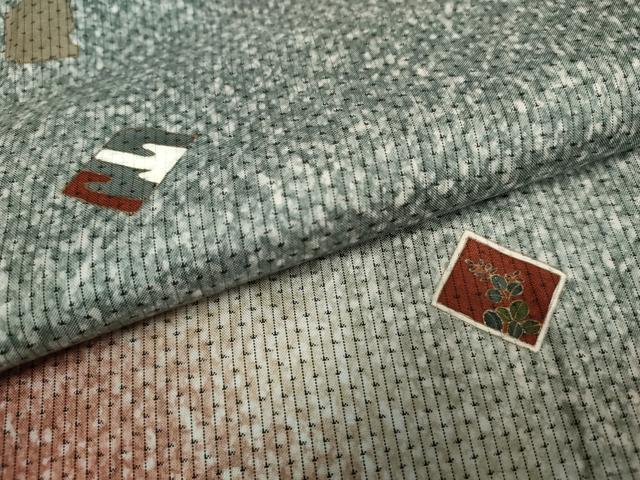 平和屋着物●本場大島紬　染大島　訪問着　色紙花文　金彩　富山矩靖作　証紙付き　正絹　逸品　AABF1085cs 平和屋着物○本場大島紬 染大島 訪問着 色紙花文 金彩 富山矩
