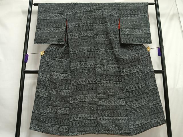 平和屋着物■上質なお召 人物壁画文 梅 正絹 逸品 AABF1126oa