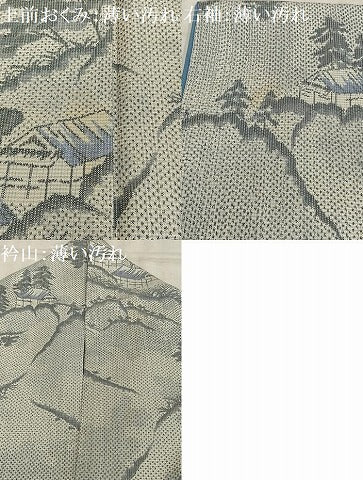 平和屋着物■上質な紬 風景樹林文 正絹 逸品 AABF1128oa