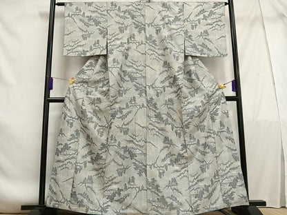 平和屋着物■上質な紬 風景樹林文 正絹 逸品 AABF1128oa
