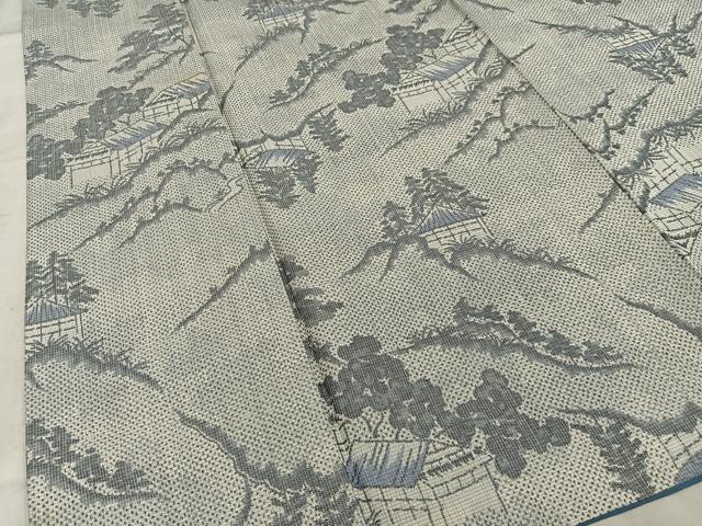 平和屋着物■上質な紬 風景樹林文 正絹 逸品 AABF1128oa