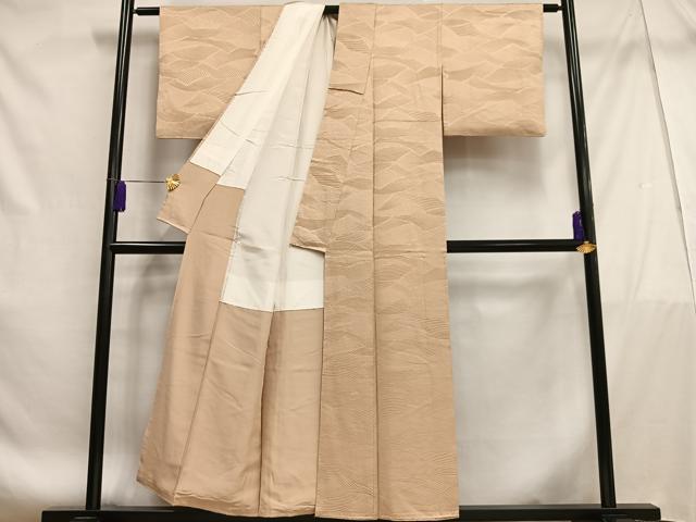 平和屋着物■上質な色無地　立波地紋　雄黄色　正絹　逸品　AABF1153oa