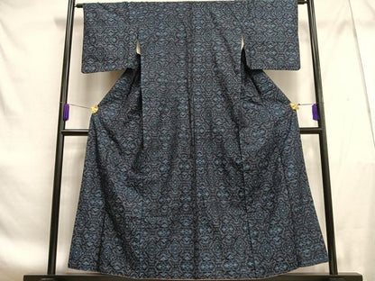 平和屋着物■上質な紬　飾花文　正絹　逸品　AABF1228oa