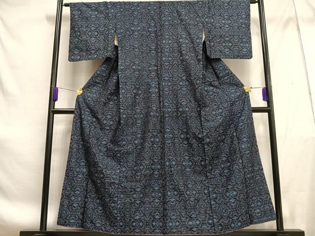 平和屋着物■上質な紬　飾花文　正絹　逸品　AABF1228oa