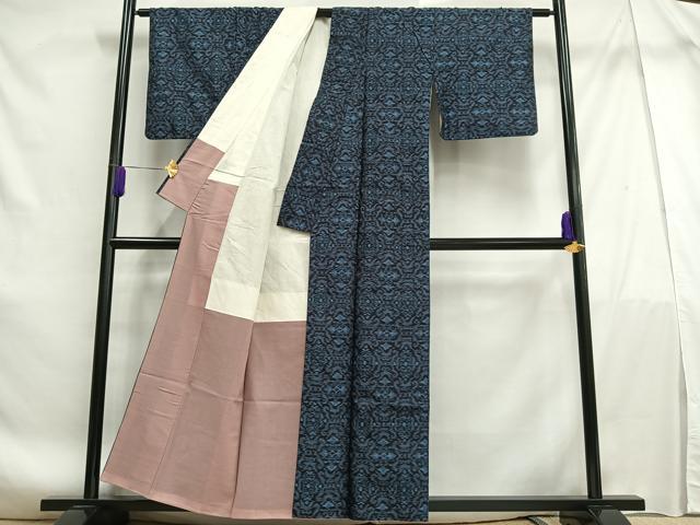 平和屋着物■上質な紬　飾花文　正絹　逸品　AABF1228oa