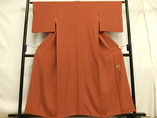 平和屋着物■本草木染作家　瑞寶　色無地　樺色　鈴乃屋扱い　正絹　逸品　AABF1236oa