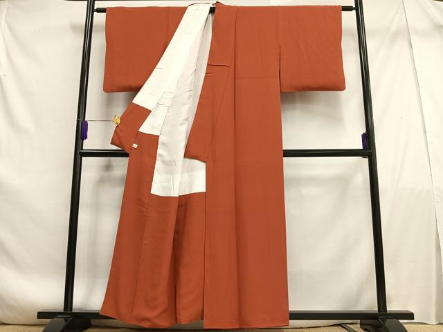平和屋着物■本草木染作家　瑞寶　色無地　樺色　鈴乃屋扱い　正絹　逸品　AABF1236oa