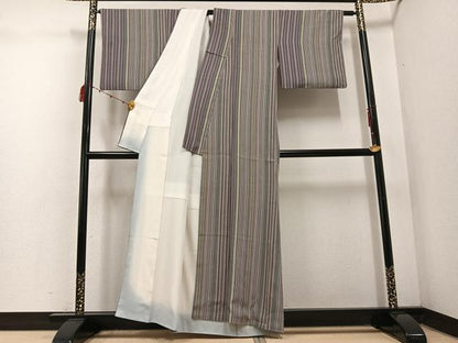 平和屋着物■上質な小紋　間道　正絹　逸品　AABF1274ph
