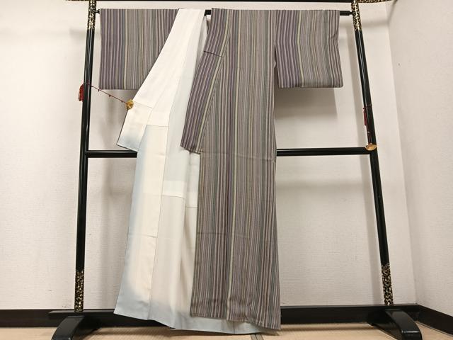 平和屋着物■上質な小紋　間道　正絹　逸品　AABF1274ph