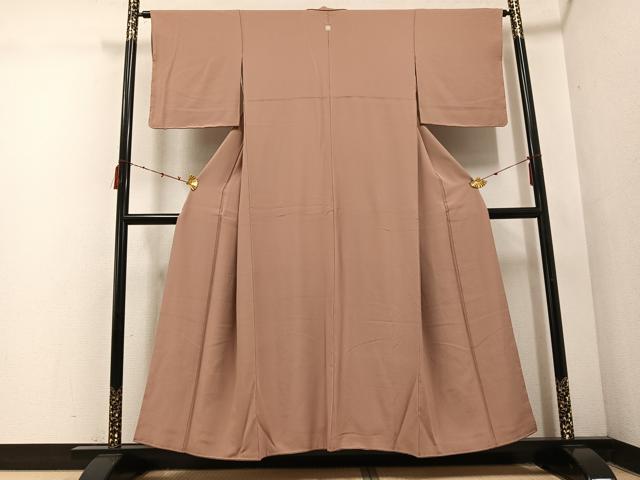 平和屋着物■上質な色無地　白茶色　正絹　逸品　AABF1278ph