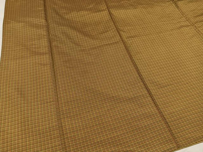平和屋着物■上質な紬　格子　正絹　逸品　AABF1293ph