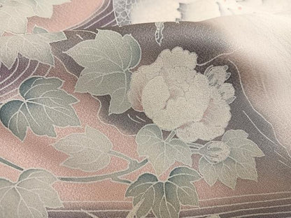 平和屋着物■訪問着　孔雀花文　暈し染め　金彩　正絹　逸品　AABF1299ph