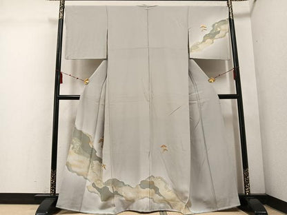 平和屋着物■訪問着 竹屋町刺繍 道長草花文 金彩 正絹 逸品 AABF1302ph