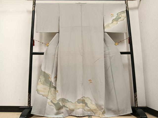 平和屋着物■訪問着 竹屋町刺繍 道長草花文 金彩 正絹 逸品 AABF1302ph