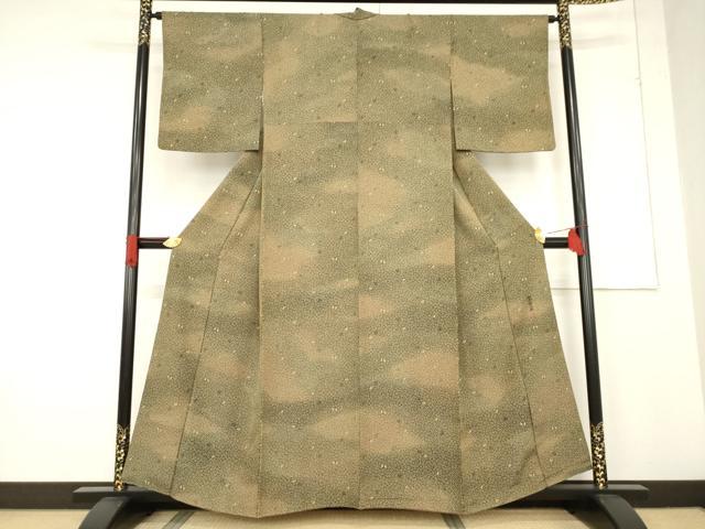 平和屋着物●喜多長蔵 萬葉染　小紋　萬葉染　花弁　うさぎ　正絹　逸品　AABF1324ck 平和屋着物○喜多長蔵 萬葉染 小紋 萬葉染 花弁 うさぎ 正絹 逸品