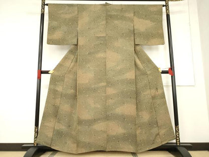平和屋着物●喜多長蔵 萬葉染　小紋　萬葉染　花弁　うさぎ　正絹　逸品　AABF1324ck