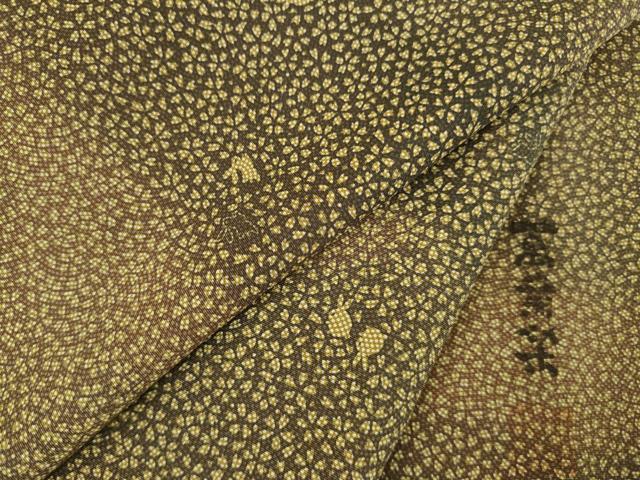 平和屋着物●喜多長蔵 萬葉染　小紋　萬葉染　花弁　うさぎ　正絹　逸品　AABF1324ck 平和屋着物○喜多長蔵 萬葉染 小紋 萬葉染 花弁 うさぎ 正絹 逸品